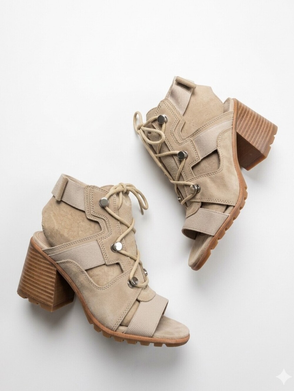 New Sorel Nadia Lace Up Heeled Sandals Size 8